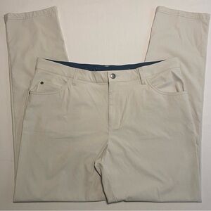 Adidas Golf Go-To Pants Men 35x32 Tapered Beige Performance Golf Commuter